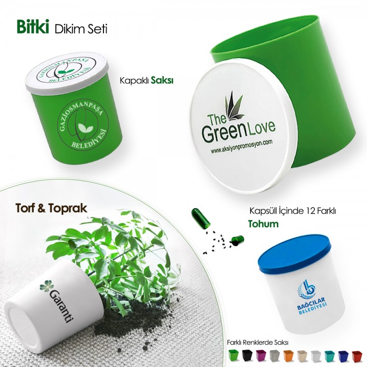 Yuvarlak Saksılı Promosyon Bitki Dikim Seti